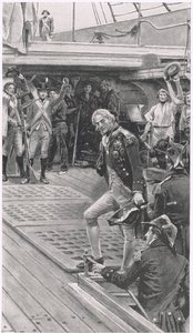 Nelson Coming on Deck, ilustracja z „British Battles on Land and Sea”, wydanej przez Cassell, Londyn, ok. 1910